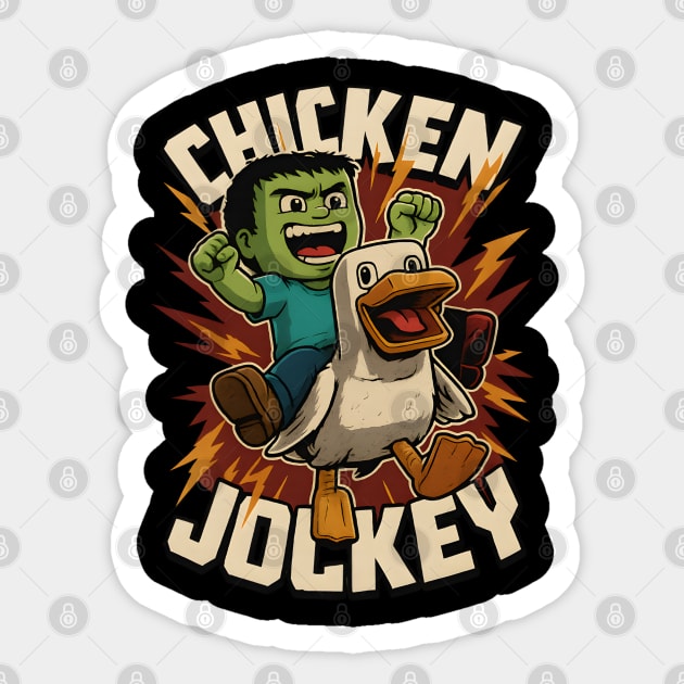 Chicken Jockey Sticker by GeeksForGeeks